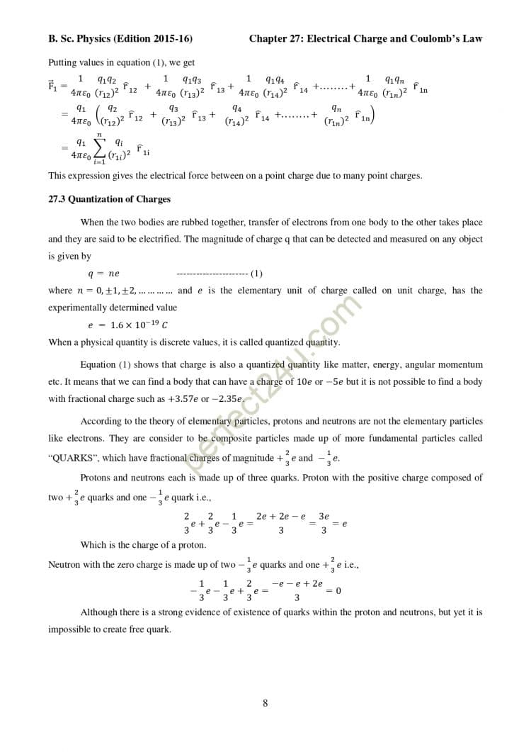 B.Sc. Physics Complete Notes Pdf Download ELECTRICITY AND MAGNETISM