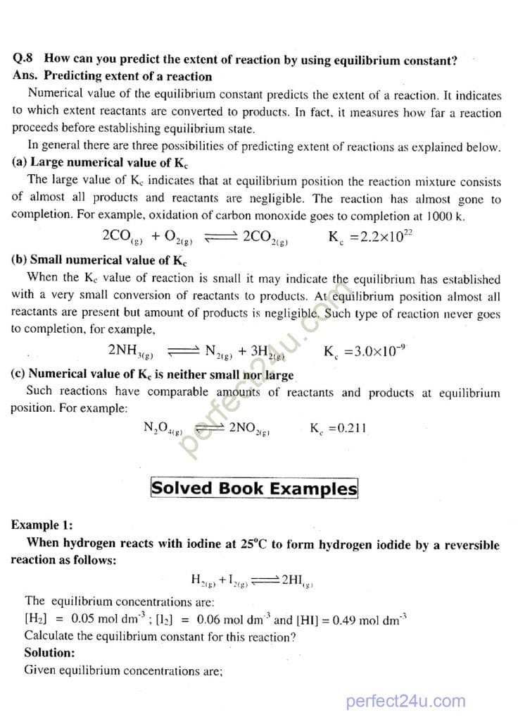 Punjab baord Class 10 chemistry Notes Chapter 9 Chemical equilibrium page 0008 Perfect Notes 24U
