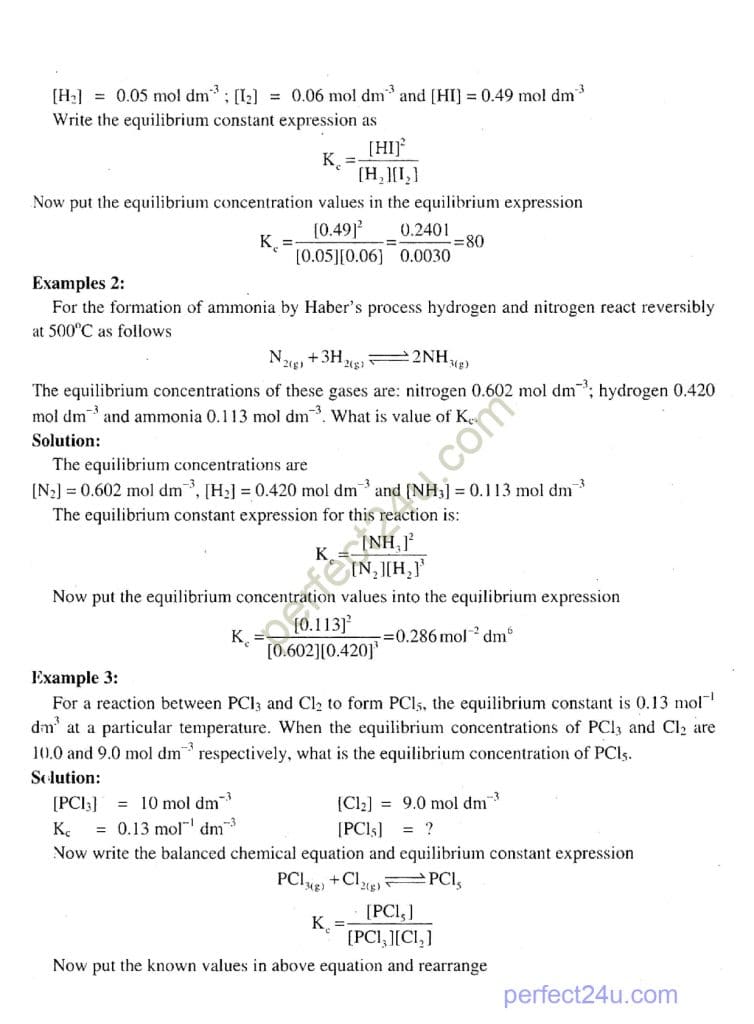 Punjab baord Class 10 chemistry Notes Chapter 9 Chemical equilibrium page 0009 Perfect Notes 24U