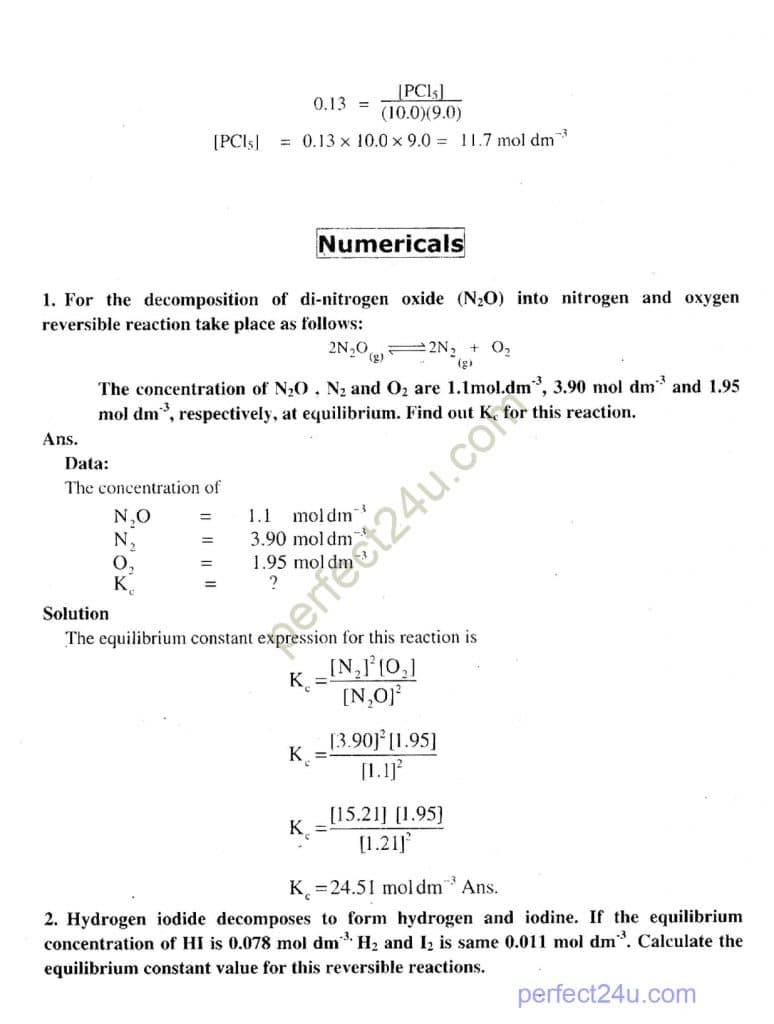 Punjab baord Class 10 chemistry Notes Chapter 9 Chemical equilibrium page 0010 Perfect Notes 24U
