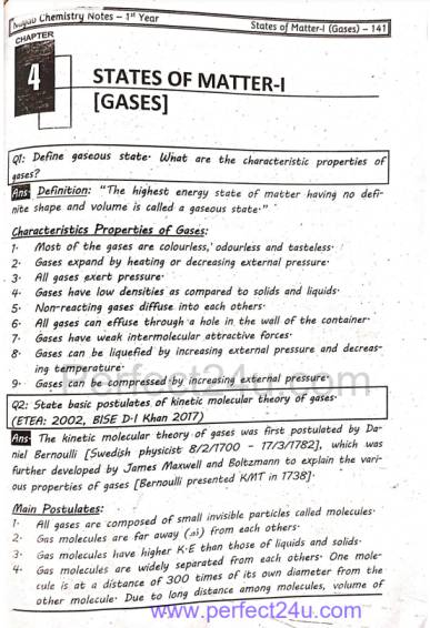 nayab notes 1st year chemsitry chapter 4 Perfect Notes 24U