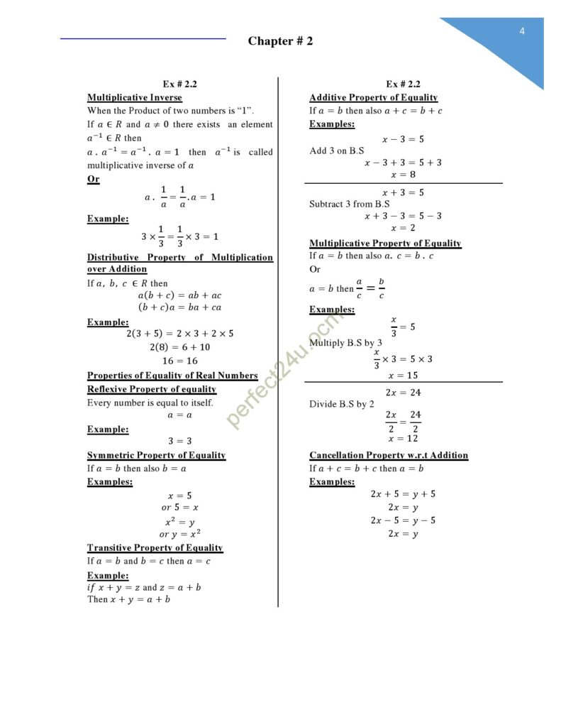 Real, Complex Numbers 9th Mathematics Chapter 2 For KPK