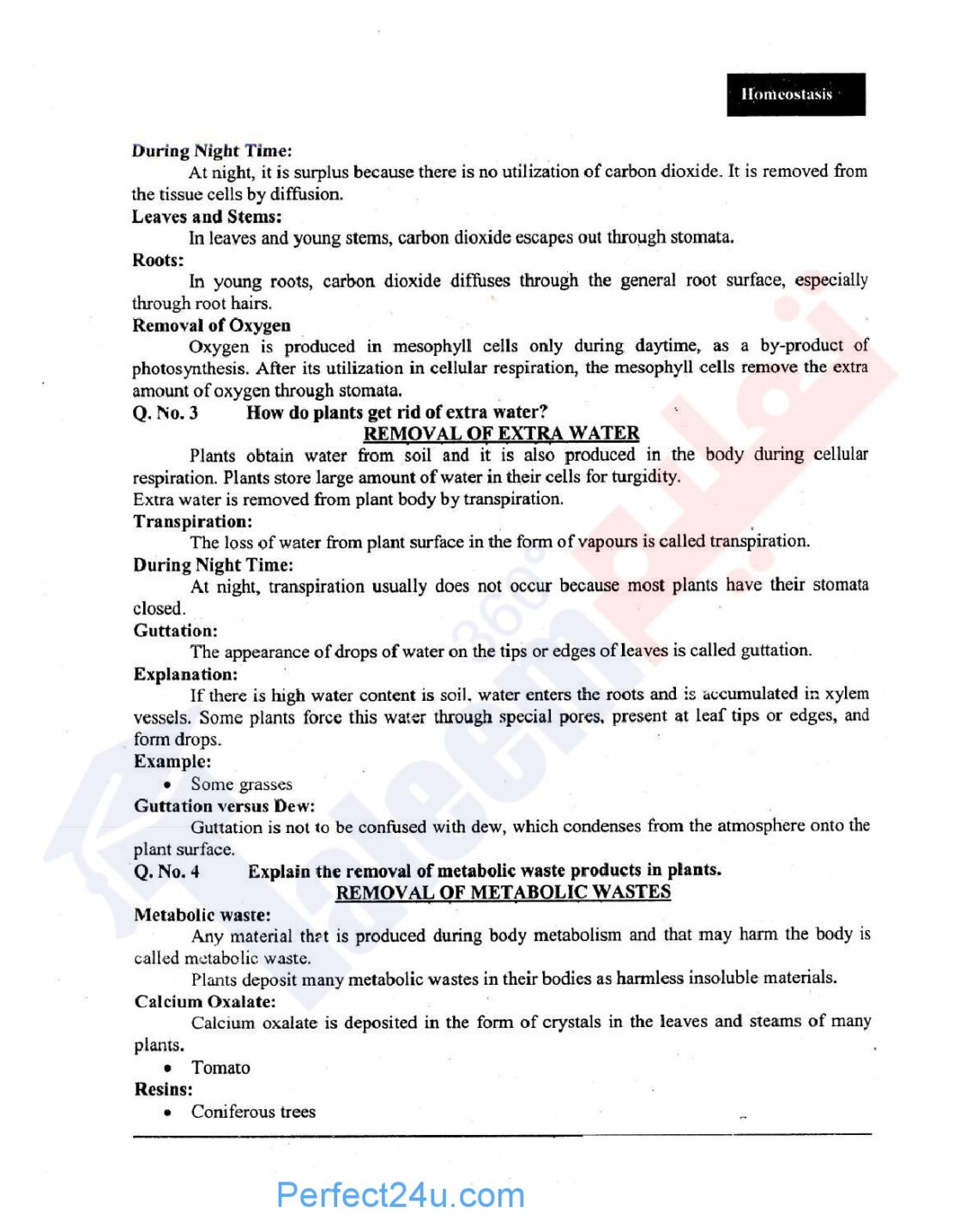 Homeostasis Biology Notes Cha 2 Grade X For Sindh Board