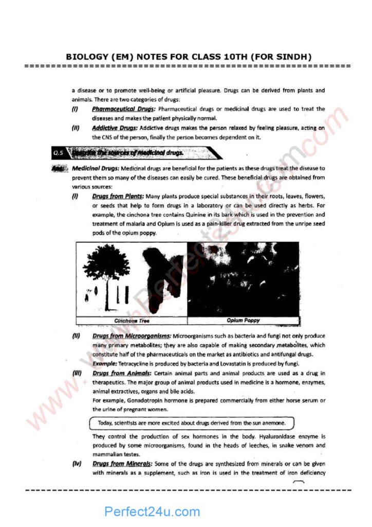 Bio Class 10 Notes.pdf Pharmacology Biology Notes Grade X For Sindh Board
